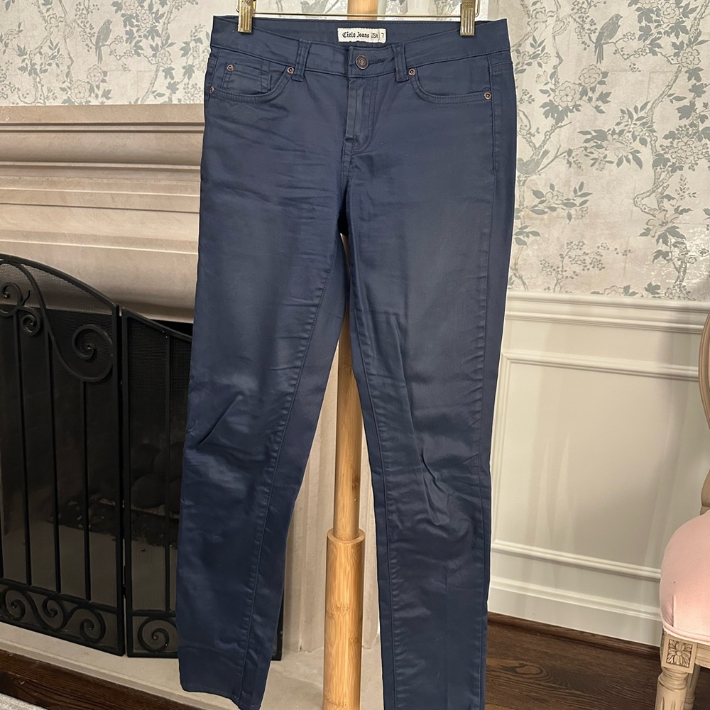 Cielo Navy Coated Skinny Jeans